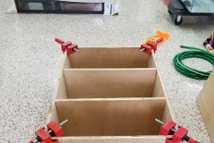 20190806 181223  Building the platform for the 100 gallon RODI water storage tank using 3/4" plywood.