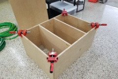 20190806 181242  Building the platform for the 100 gallon RODI water storage tank using 3/4" plywood.