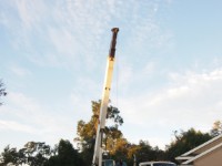 PC111353  Dec 11 2014 - The crane truck is here to set the trusses.