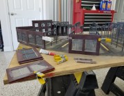 20180314_162026 Gluing the back wall sections.